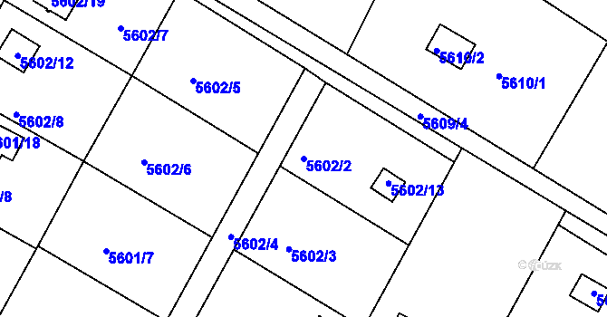 Parcela st. 5602/2 v KÚ Frýdek, Katastrální mapa