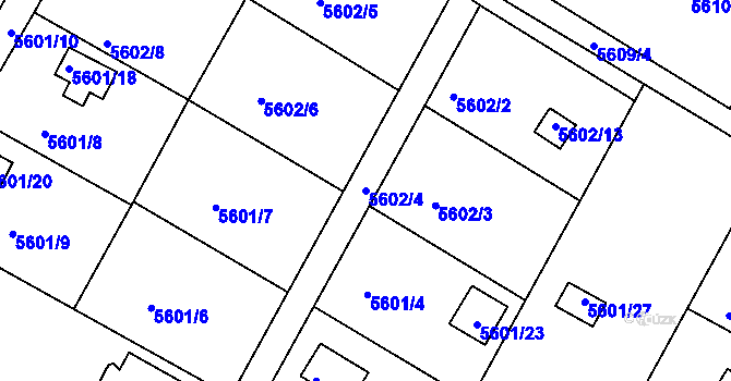 Parcela st. 5602/4 v KÚ Frýdek, Katastrální mapa
