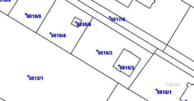 Parcela st. 5616/2 v KÚ Frýdek, Katastrální mapa