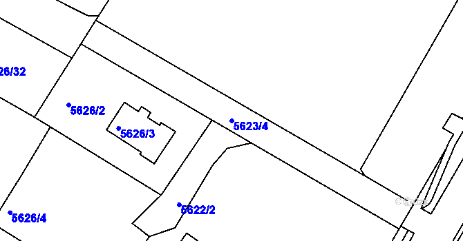 Parcela st. 5623/4 v KÚ Frýdek, Katastrální mapa