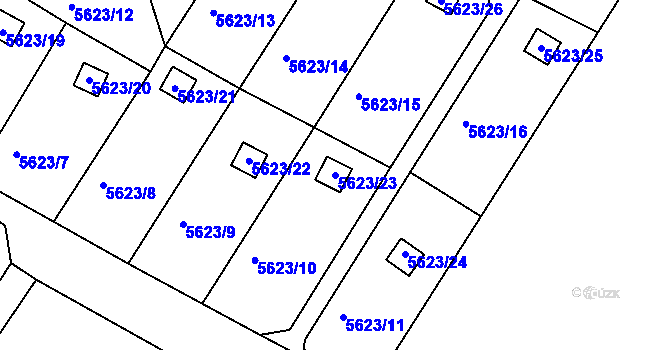 Parcela st. 5623/23 v KÚ Frýdek, Katastrální mapa