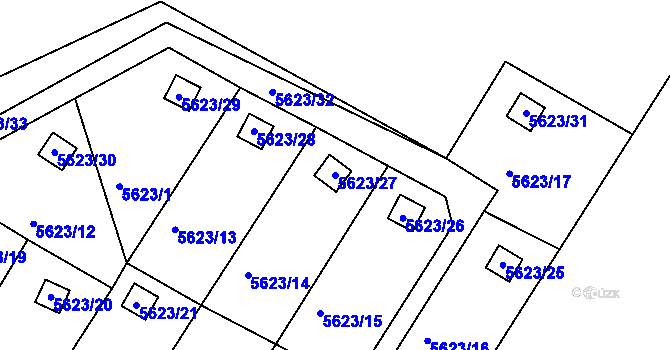 Parcela st. 5623/27 v KÚ Frýdek, Katastrální mapa