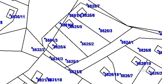 Parcela st. 5625/2 v KÚ Frýdek, Katastrální mapa