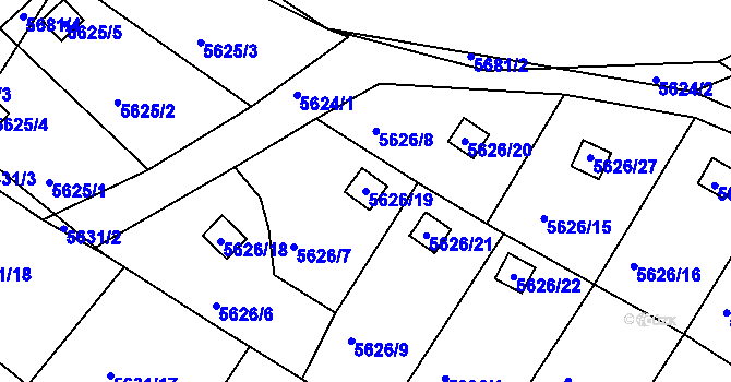Parcela st. 5626/19 v KÚ Frýdek, Katastrální mapa