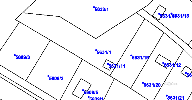 Parcela st. 5631/1 v KÚ Frýdek, Katastrální mapa