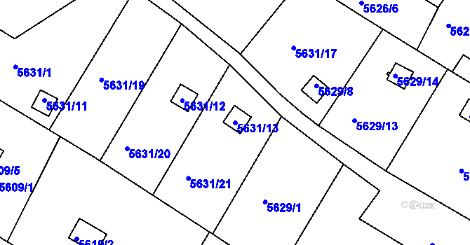 Parcela st. 5631/13 v KÚ Frýdek, Katastrální mapa