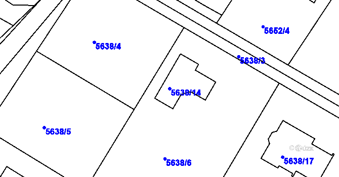 Parcela st. 5638/14 v KÚ Frýdek, Katastrální mapa