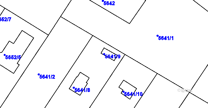 Parcela st. 5641/9 v KÚ Frýdek, Katastrální mapa