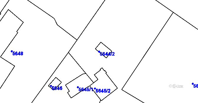 Parcela st. 5644/2 v KÚ Frýdek, Katastrální mapa