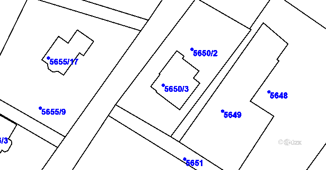 Parcela st. 5650/3 v KÚ Frýdek, Katastrální mapa