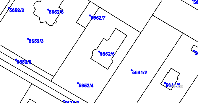 Parcela st. 5652/5 v KÚ Frýdek, Katastrální mapa