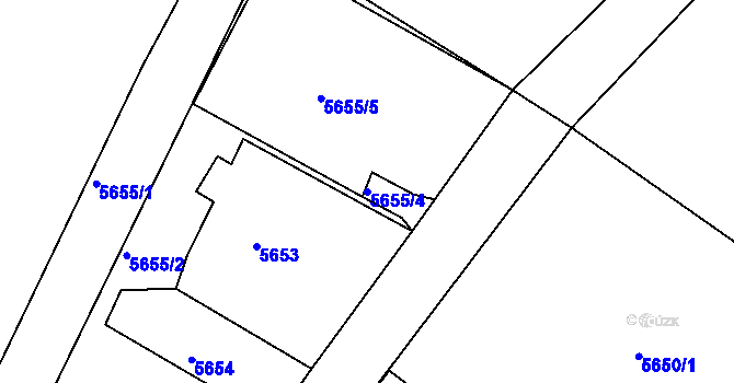 Parcela st. 5655/4 v KÚ Frýdek, Katastrální mapa