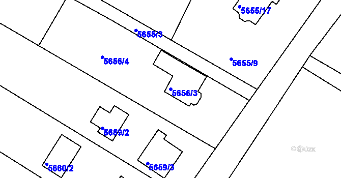 Parcela st. 5656/3 v KÚ Frýdek, Katastrální mapa
