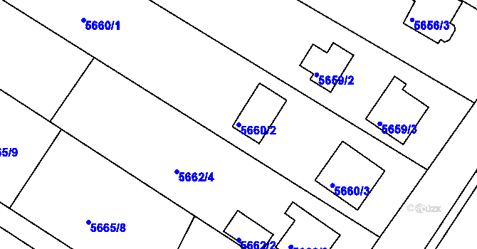 Parcela st. 5660/2 v KÚ Frýdek, Katastrální mapa