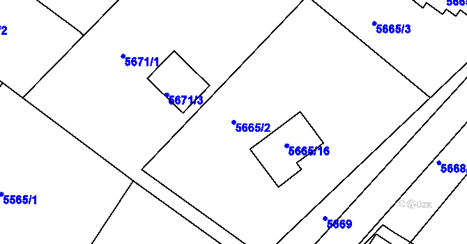 Parcela st. 5665/2 v KÚ Frýdek, Katastrální mapa