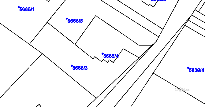 Parcela st. 5665/4 v KÚ Frýdek, Katastrální mapa