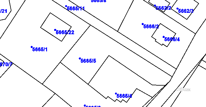 Parcela st. 5665/6 v KÚ Frýdek, Katastrální mapa