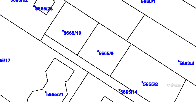 Parcela st. 5665/9 v KÚ Frýdek, Katastrální mapa