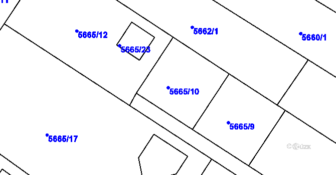 Parcela st. 5665/10 v KÚ Frýdek, Katastrální mapa