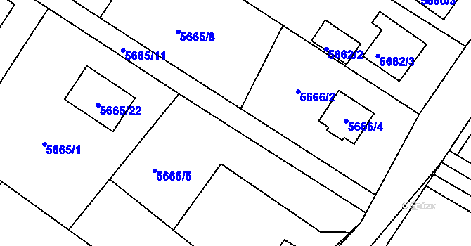 Parcela st. 5665/19 v KÚ Frýdek, Katastrální mapa