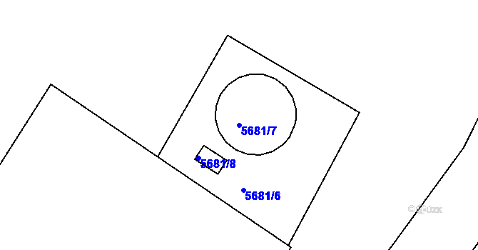 Parcela st. 5681/7 v KÚ Frýdek, Katastrální mapa