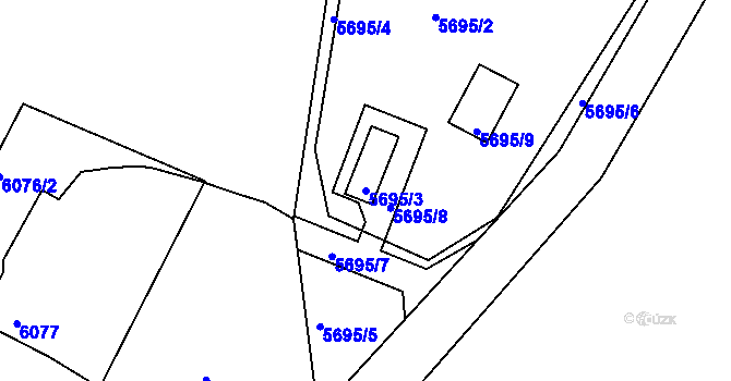 Parcela st. 5695/3 v KÚ Frýdek, Katastrální mapa
