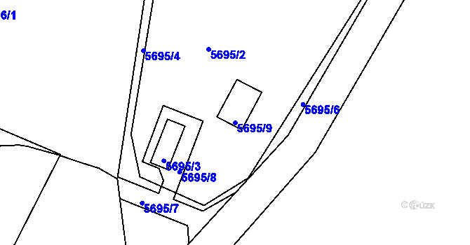Parcela st. 5695/9 v KÚ Frýdek, Katastrální mapa