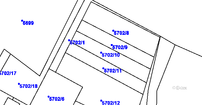 Parcela st. 5702/10 v KÚ Frýdek, Katastrální mapa