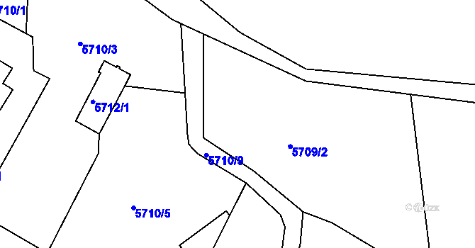 Parcela st. 5710/4 v KÚ Frýdek, Katastrální mapa