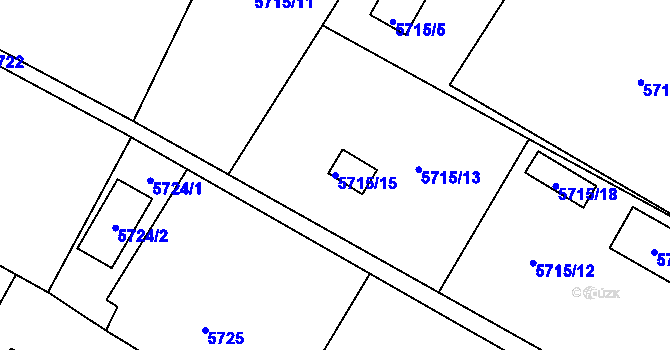 Parcela st. 5715/15 v KÚ Frýdek, Katastrální mapa