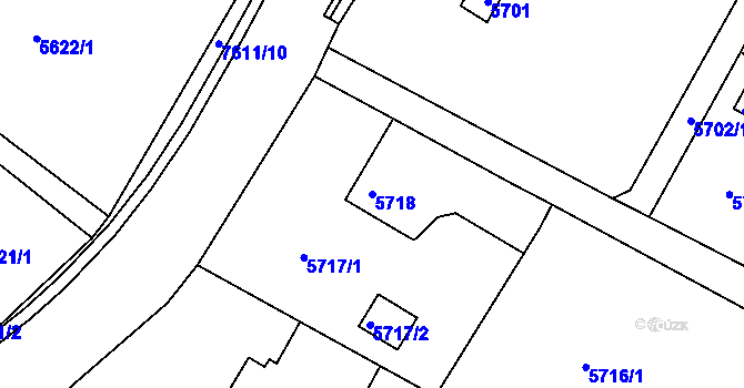 Parcela st. 5718 v KÚ Frýdek, Katastrální mapa
