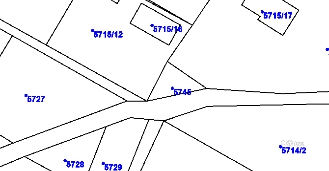 Parcela st. 5745 v KÚ Frýdek, Katastrální mapa