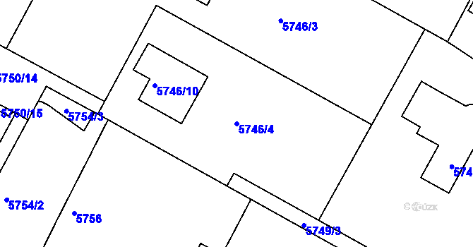 Parcela st. 5746/4 v KÚ Frýdek, Katastrální mapa
