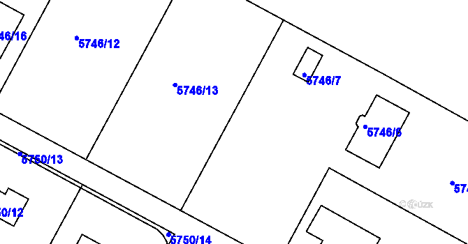 Parcela st. 5746/14 v KÚ Frýdek, Katastrální mapa