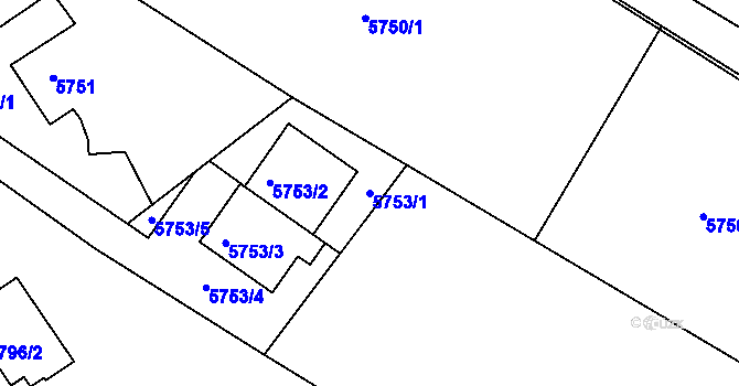 Parcela st. 5753/1 v KÚ Frýdek, Katastrální mapa