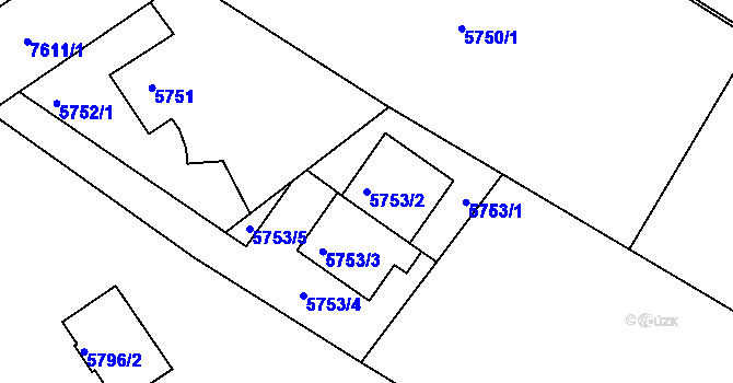 Parcela st. 5753/2 v KÚ Frýdek, Katastrální mapa