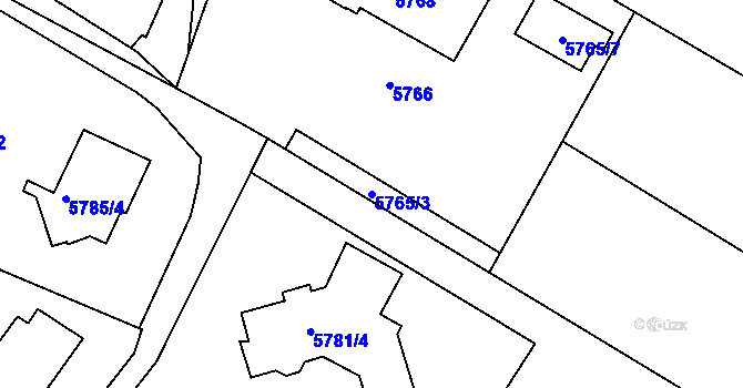 Parcela st. 5765/3 v KÚ Frýdek, Katastrální mapa