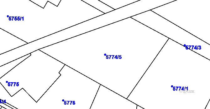 Parcela st. 5774/5 v KÚ Frýdek, Katastrální mapa