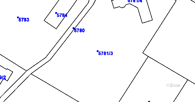 Parcela st. 5781/3 v KÚ Frýdek, Katastrální mapa