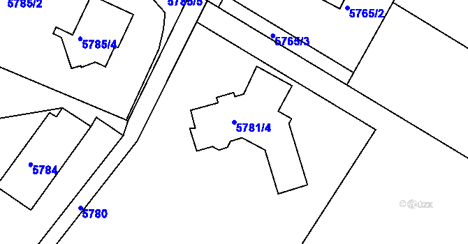 Parcela st. 5781/4 v KÚ Frýdek, Katastrální mapa