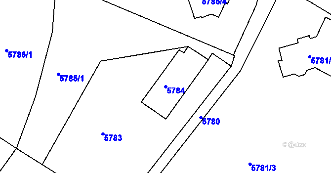 Parcela st. 5784 v KÚ Frýdek, Katastrální mapa