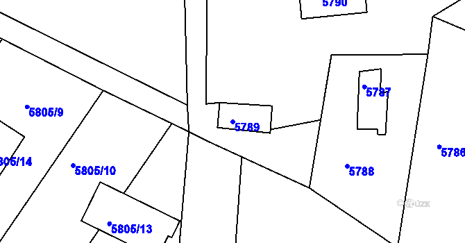 Parcela st. 5789 v KÚ Frýdek, Katastrální mapa