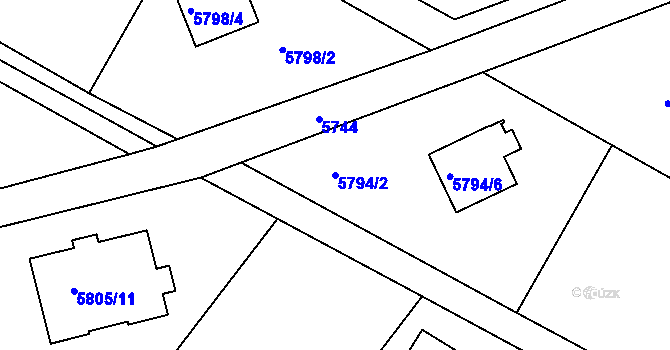 Parcela st. 5794/2 v KÚ Frýdek, Katastrální mapa