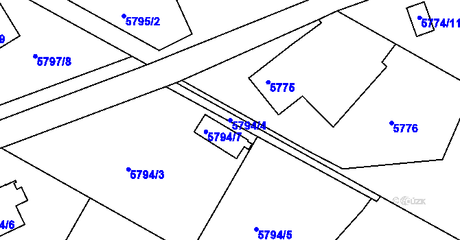 Parcela st. 5794/4 v KÚ Frýdek, Katastrální mapa