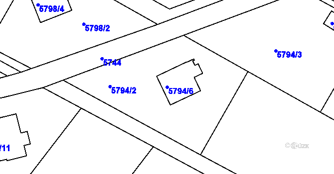 Parcela st. 5794/6 v KÚ Frýdek, Katastrální mapa