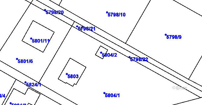 Parcela st. 5804/2 v KÚ Frýdek, Katastrální mapa