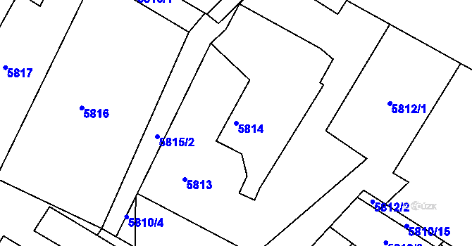 Parcela st. 5814 v KÚ Frýdek, Katastrální mapa