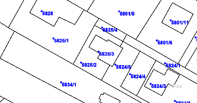 Parcela st. 5825/3 v KÚ Frýdek, Katastrální mapa