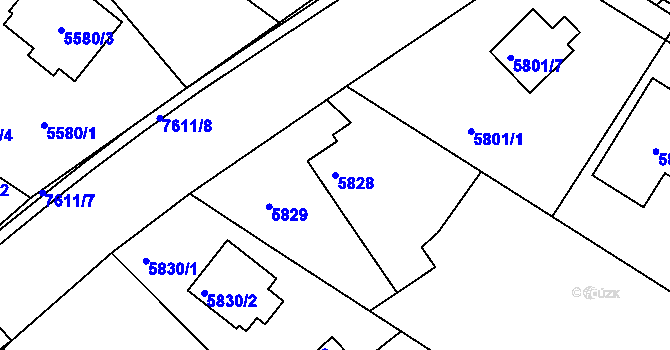 Parcela st. 5828 v KÚ Frýdek, Katastrální mapa
