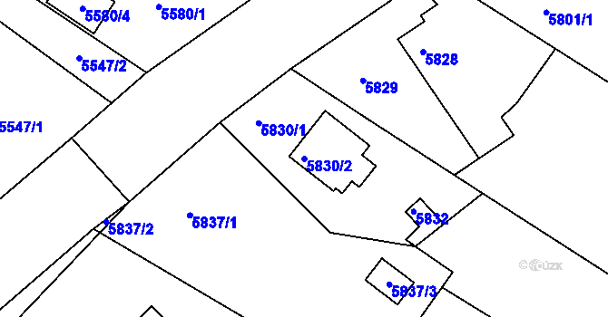 Parcela st. 5830/2 v KÚ Frýdek, Katastrální mapa